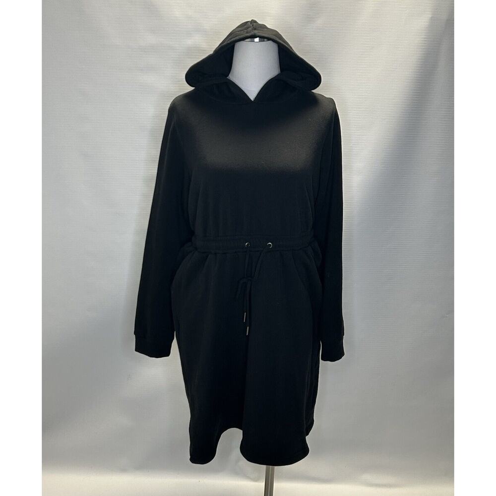 New Torrid Sweatshirt Dress Womens Med Large Fleece Hoodie Black Hooded Pullover